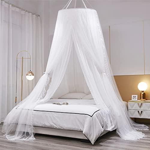 VETHIN Double Layer Princess Round Dome Canopy Bed Curtain by VETHIN