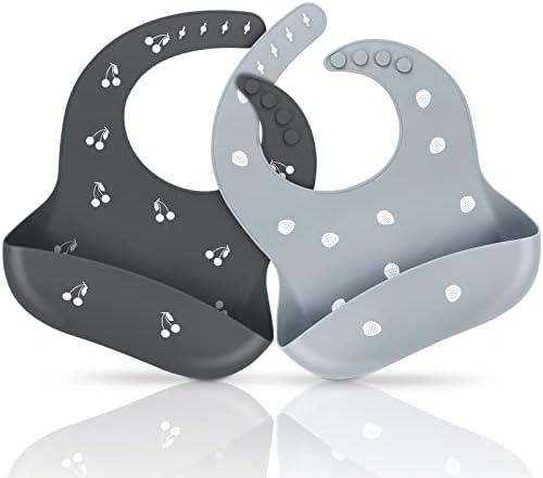 ME.FAN Silicone Baby Bibs for Babies & Toddlers | Adjustable Silicone Bibs Set by MEFAN