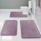 Clara Clark 3 Piece Bathroom Rugs, Velvet Memory Foam Bath Mat Set, Non-Slip - Image 2