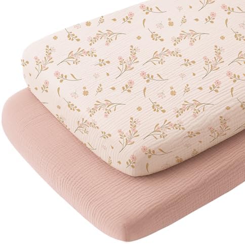 Konssy 2 Pack Muslin Bassinet Sheets by Konssy