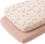 Konssy 2 Pack Muslin Bassinet Sheets by Konssy