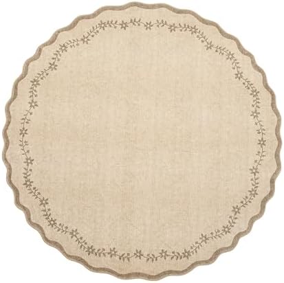 GarveeHome Round Area Rug 5ft Scalloped Washable Circle Rug - Image 4