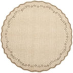 GarveeHome Round Area Rug 5ft Scalloped Washable Circle Rug - Image 4