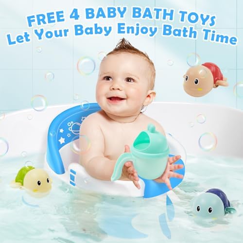 Baby Bath Seat 6M+, Non-Slip Cushion, CPSC Certified, 5-Pc Set - Image 5