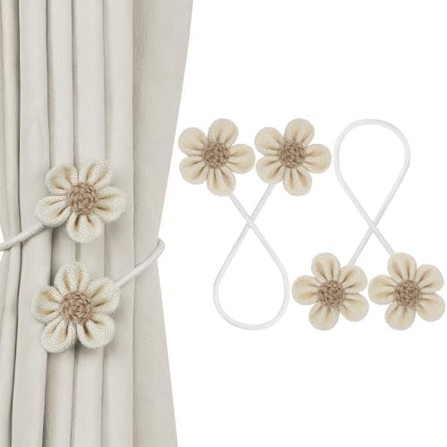 KLOGTSIND Flower Curtain Tiebacks, Decorative Curtain Holdbacks No Drill by KLOGTSINDDirect