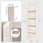 5 Tiers Natural Bamboo Over Door Organizer - Image 2