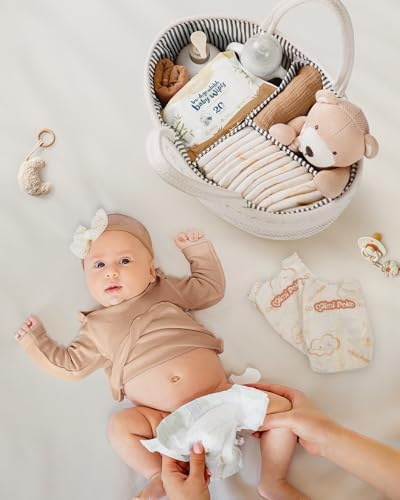 Maliton Baby Diaper Caddy Organizer, Cotton Rope Diaper Caddy Basket, Large - Image 5