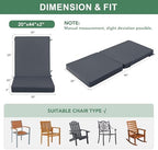 Summsun 2-Pack High Back Outdoor Chair Cushions, 20 x 20 Inch, Dark Grey - Image 3