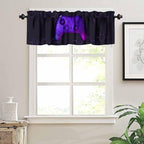 Game Valance Curtains Purple Geometric Honeycomb Abstract Game Consoles Print - Image 5