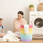Woven Cotton Rope Laundry Basket - Image 4