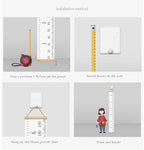 Kids Growth Chart, Wood Frame Fabric Canvas Height Measurement Ruler from Baby - Image 3