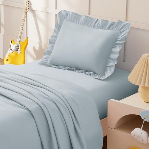 KKJIAF 3 Piece Dusty Blue Toddler Sheet Set - Image 3