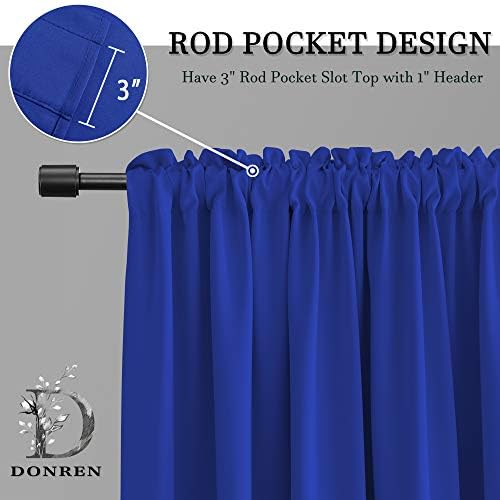 DONREN Royal Blue Valances for Bedroom - Image 3