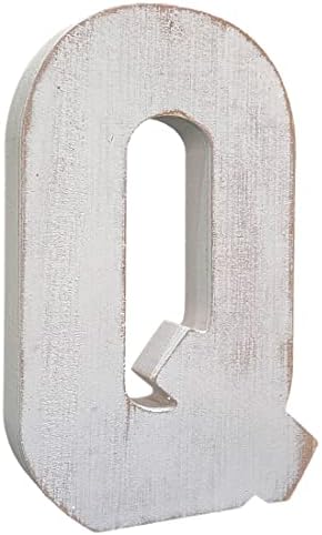 ABELOTS Large Wood Distressed White Wash Alphabet Wall Decor Monogram Letter - Image 2