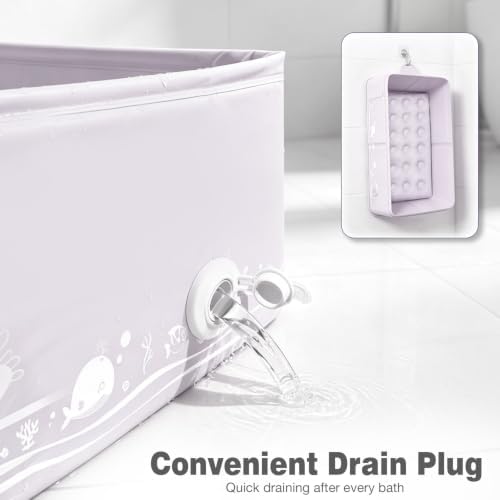 Collapsible Baby Bathtub for Babies & Toddlers, Foldable Portable Baby Tub - Image 5