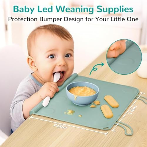 Silicone Placemat for Toddler Eating: Wipe Clean & Roll Up in The Diaper Bag - Image 5