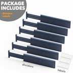 SpaceAid Bamboo Dresser Drawer Dividers 6 Pack, 4.65“ High Adjustable 17“-22” - Image 7