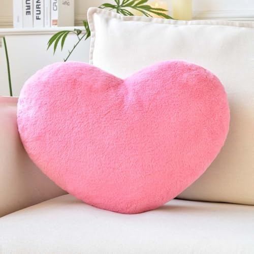 XVTRU Peach Pink Heart Pillows, Cute Heart Decorative Pillow, Heart Shaped by XVTRU