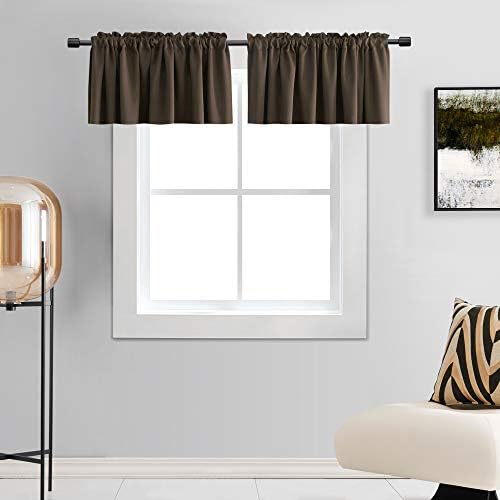DONREN Brown Blackout Valances for Windows by DONREN