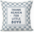 Blue Thank Heaven for Little Boys Pillow Covers 18x18 Boy Nursery Decor by Unknown