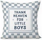 Blue Thank Heaven for Little Boys Pillow Covers 18x18 Boy Nursery Decor by Unknown