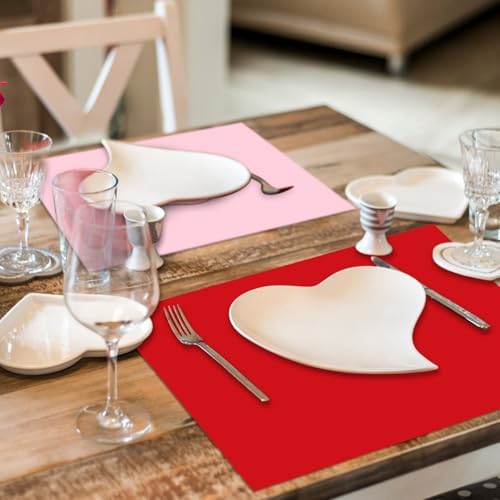 Fullhawl 120 Pcs Pink and Red Paper Placemats, Disposable Rectangular Table - Image 7