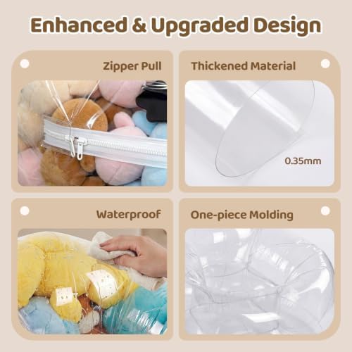 NTYNTY Clear Stuffed Animal Storage Bean Bag Chair - Image 6