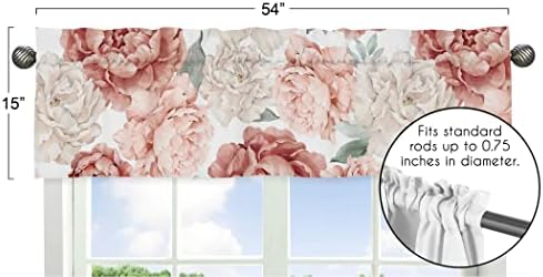 Sweet Jojo Designs Blush Pink Boho Shabby Chic Floral Girl Window Valance - Image 5