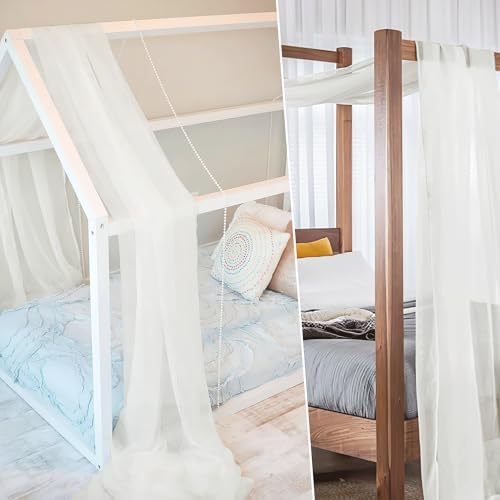 NICETOWN Beige Kids Bed Canopy for Bedroom - Image 5