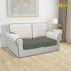 Easy-Going Waterproof Cushion Covers Set, Quilted Stretch 2-Piece Sofa Seat - Image 2