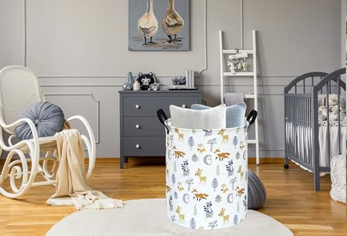 Round Laundry Basket Storage Bins Nursery Hamper Gift Baskets - Image 6