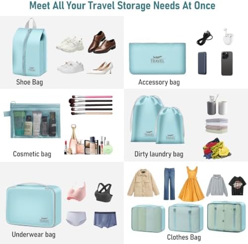 Packing Cubes for Travel 10 Set Luggage Organizer Bags - Image 5