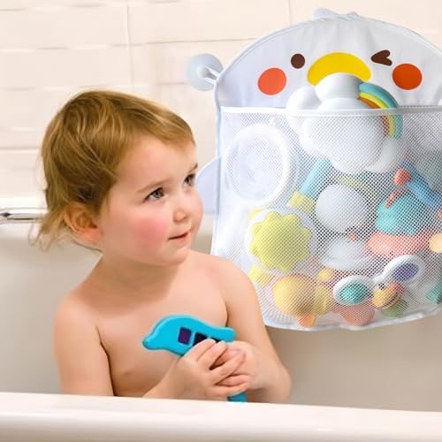 EMVANV Mesh Bath Toy Organizer，Wth 2 Suction Cups Hanging Mesh Bathtub Toy - Image 5