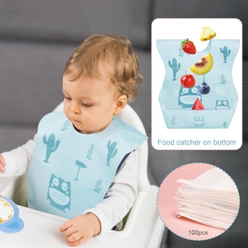 Shinymoon 100 Pcs Disposable Baby Bibs Individually Wrapped - Image 3