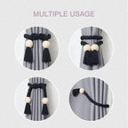 NICEEC 2 Pack Wooden Ball Magnetic Curtain Tiebacks Boho Home Decor Drape Tie - Image 5