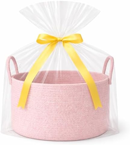 Large Gift Basket Empty to Fill Kit, Woven Rope Basket by SweetMemoLiving
