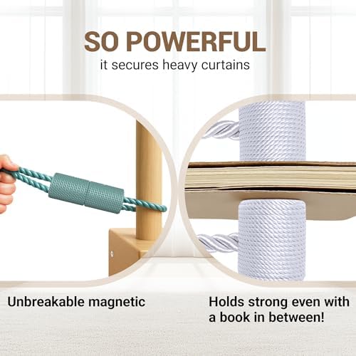 Hion Magnetic Curtain Tiebacks Blue 4pcs, Curtain Holdbacks Hooks Holders - Image 5