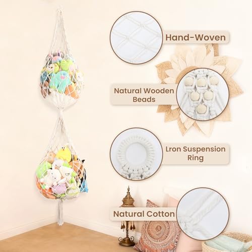 Large Stuffed Animal Net Corner Stuffed Animal Storage Hammock - Image 6