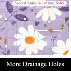 Bathtub Mat Non Slip 26.8x15.1 Inch, Daisy Flowers Shower Mat - Image 2