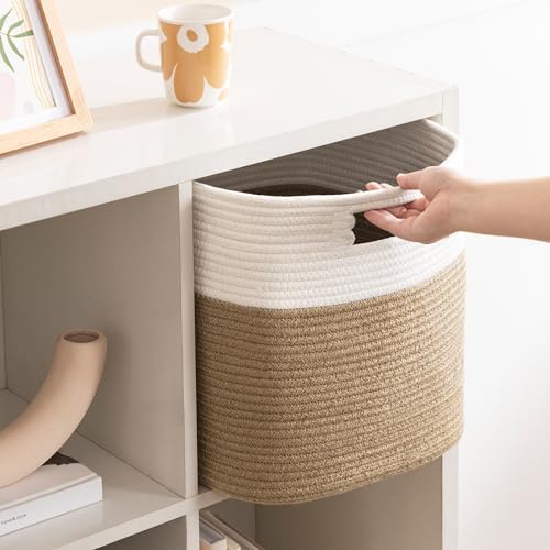 UBBCARE Set of 4 Storage Basket-13 X 13 X 13 in, Cotton Rope Basket - Image 6