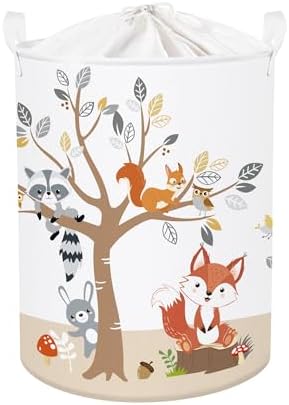 Forest Animals Laundry Hamper Woodland Tree Large Storage Basket Parents by HUUMONSS
