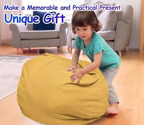 Stuffed Animal Bean Bag Storage Chair Cover Soft Washable Stuffable Removable - Image 6