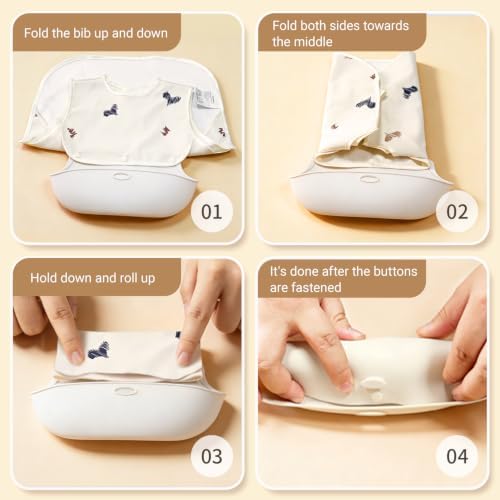 Baby Bibs for Eating, Baby Smock bib - Image 5