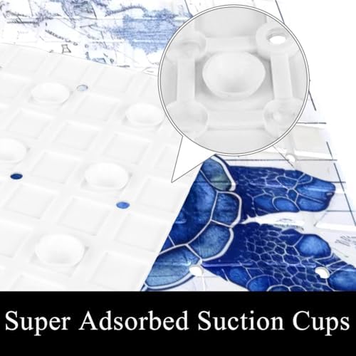 Bathtub Mat Non Slip 26.8x15.1In, Turtle Nautical Map Bath Mat - Image 3