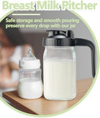 32oz Glass Pitcher with Lid & V-shaped Pour Spout - Image 6