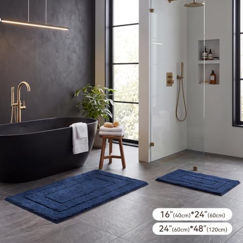 GRANNY SAYS Blue Bathroom Runner Rug 24" x 48", Soft Microfiber Bath Mat - Image 5