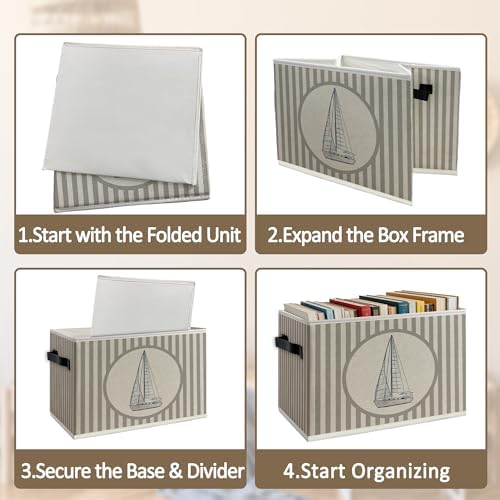 Vintage Vintage Sailboat Nautical Storage Bins Box - Image 5