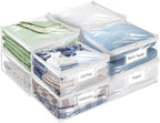 Plastic Storage Bags with Easy-Glide Zipper, Durable Clear Vinyl Zippered by Kikerike