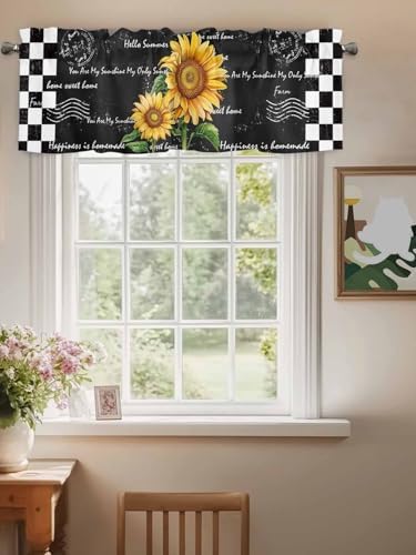 Vandarllin Buffalo Plaid Kitchen Curtains Valances - Image 3