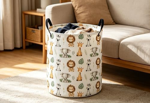 ESSME Animal Laundry Basket, Cute Hamper Collapsible Canvas Waterproof Storage - Image 6